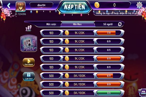 Poker tại 789 Club - Hướng dẫn chiến thuật chơi tỷ lệ thắng cao Phòng chờ Poker tại 789 club