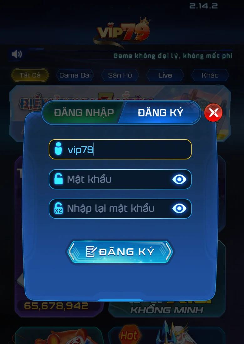 Truy cập trang web hoặc ứng dụng Vip79