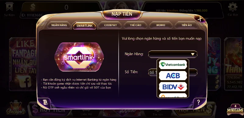 Các cách thực hiện nạp tiền Gemwin