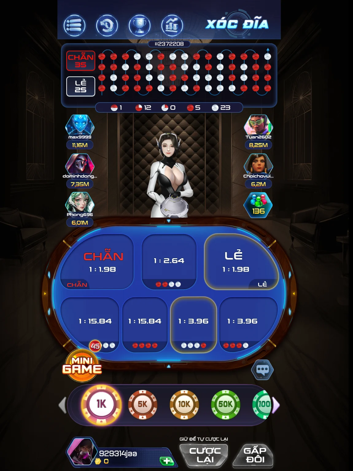 Tỷ lệ trả thưởng tham gia Xóc Đĩa Vip79